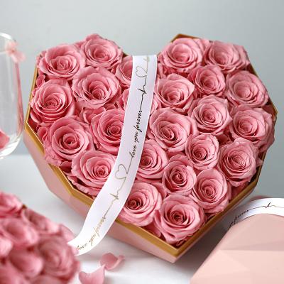 China Wedding JULI Preserved Premade Wholesale Forever decoration real roses in box for valentines gift for sale