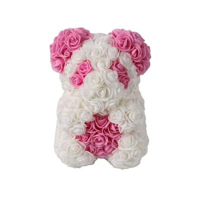 China Custom Hot Sell Rose Foam JULI Bear 25cm 40cm Valentine Gifts Flower Teddy Rose PE Foam With Gift Box for sale