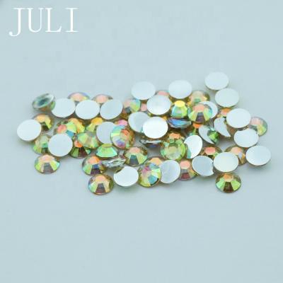 China JULI Wholesale Flatback Resin Fake Stones 2mm 3mm 4mm 5mm 6mm Lt.Topaz ab Crystal Stones Non Hotfix Rhinestone for Decoration for sale