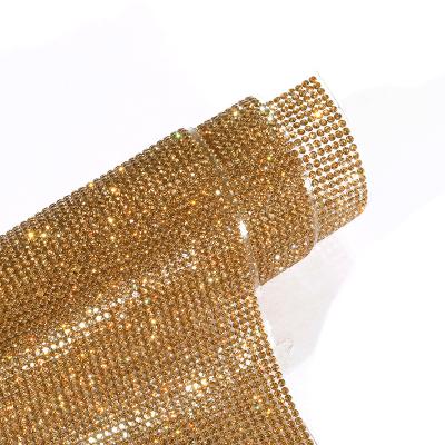 China Flatback Bling Bling Self-adhesive Rhinestone Fabric Hot Foil Decoration Glass Sticker DIY Sticker for sale