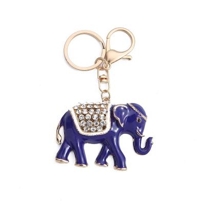 China Promotion Gift Crystal Elephant Shape Custom High Quality Promotional Cute Keychain With Rhinestone for sale