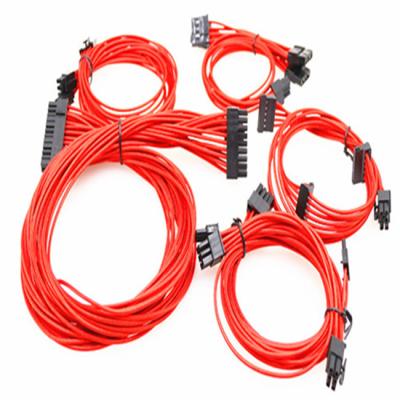 China Cable de extensión modular del ordenador para la fuente de alimentación con la longitud envuelta adicional de 640m m roja en venta