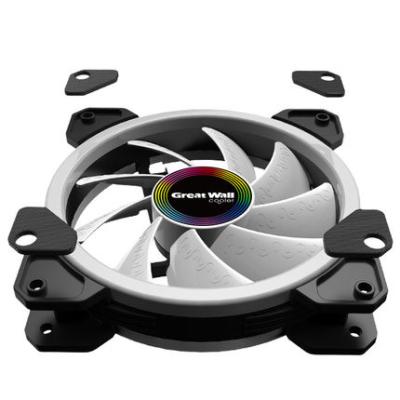 China RGB Aftermarket Cpu Cooler 120mm 4pin Dual Aura Fan With Remote Controller for sale