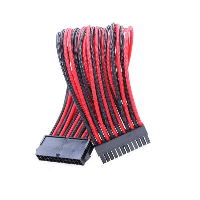 China Grado 24 Pin Red And Black Braided del cable de extensión 90 de la PC del OEM en venta