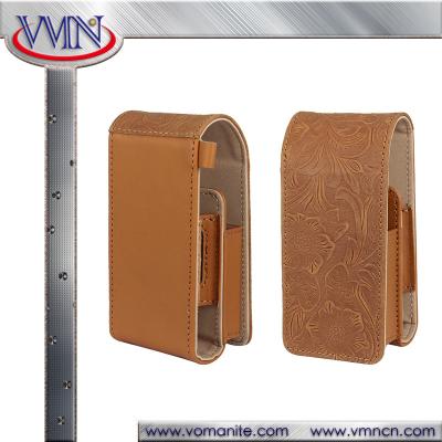 China IQOS Flower Texture Embossing Pattern Leather Case holster for ICOs electronic cigarettes for sale