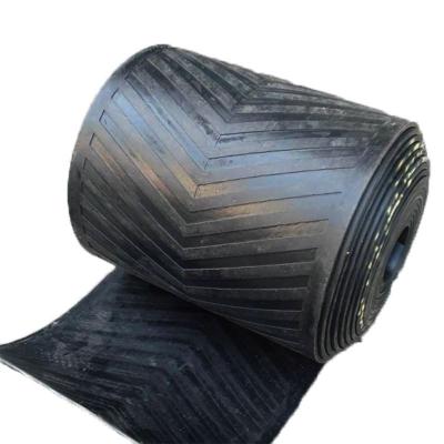 China Factory Abrasion PE NN Heavy Duty Rubber Conveyor Belt Sidewall Rubber Chevron Belts For Coal Mine for sale