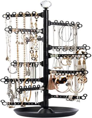 China Large Capacity Single Necklaces - Jewelry Rack Tower Tree Storage Tabletop Organizer - Low Dish Tray - Black for sale