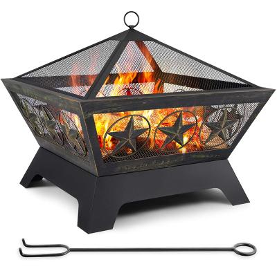 China 2021 New Height Adjustable Height Modern Camping Star Portable Portable Wood Burning High Temperature Resistant Metal Fire Pit for sale