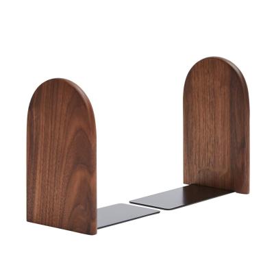 China Simple Wooden Bookends, Pack of 1 Pair, Non-Slip, Beech, Desktop Book Stand for sale