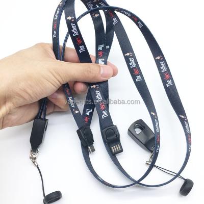 China MP3/MP4 Player Custom Design Gift Cable Neck Strap Lanyard Type C Usb Data Cable for sale