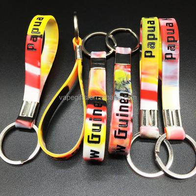 China Promotional Cheap Rubber Key Chain Buckle Silicone Gifts Printed Custom Rubber Keychain Key Chain for sale