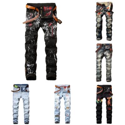 China Wholesale Street Breathable High Quality Men's Tear Stretch Casual Denim Pants for sale