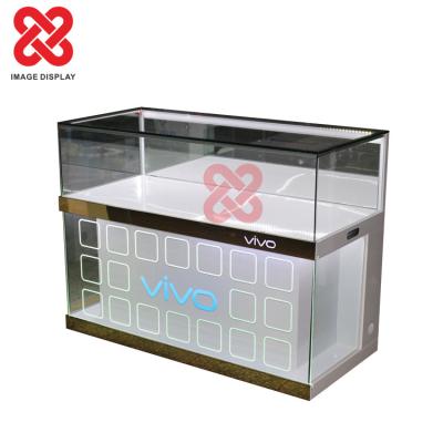 China New Fashion Design OPPO/VIVO/HUAWEI/MI Stainless Steel Cabinet Metal Worktop Display Showcase for sale