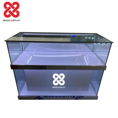 China Fashion Metal Mobile Phone Display Case Hot Selling Mobile Phone Glass Display Cabinet Wall Cabinet for sale