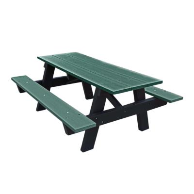 China Waterproof& UV Resistant HDPE UV Resistant Outdoor Direct Faux 5FT Garden Plant Wooden Table Set Picnic Bench Recycled Plastic Table for sale