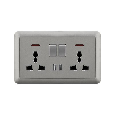 China SOHO Kenya Residential / General Purpose UK Wall Switch Socket & Multiple 13A Socket With 2USB Ports For Wholesaler for sale