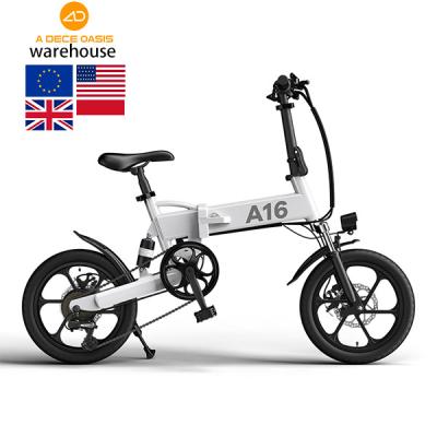 China Hot Selling Aluminum Alloy Adult Off Road Electric Bike A16 350w Folding Fat Bike Electric City Bike Road Mountain Bike Ebike for sale