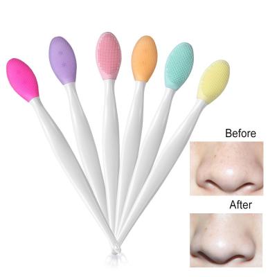 China Double Sided Silicone Wash DEEP CLEANING Nasal Brush, Blackhead Brush Beauty Makeup Brush for sale