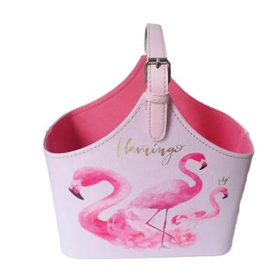 China 21cm PU Storage Gift Adjustable Fancy Leather Fancy Baskets With Candy For Christmas Gifts Latest Wholesale With 100% Handmade for sale