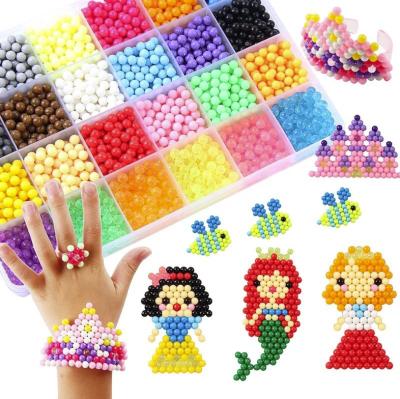 China 10 Colors Plastic Water Spray Beads Set Compatible With Beads Art Crafts Toys For Kids Over 1000 Classic And Jewel Beads for sale