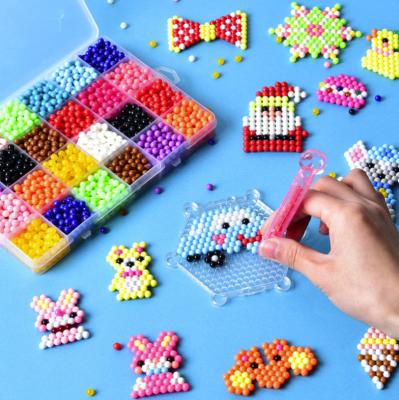 China 24 Colors Plastic Kid's Arts And Crafts Melts Beads Refill 7200 PCS Water Melts Sticky Beads Spray Glued Beads Fills Creative Waterbeados for sale