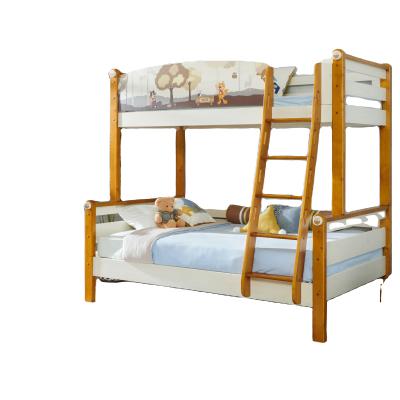 China Sampo Latest Contemporary Kingdom Modern Design Colorful Wood Bed Furniture Kids Double Bunk Bed Kids With Slide for sale