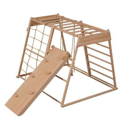 China Indoor Solid Wood Kids Play Set + Baby Climbing Frame Swing Solid Wood Combination + Small Slide for sale