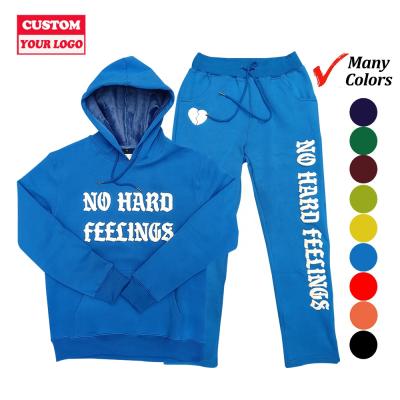 China Custom Anti-Smell Men Spring Women Winter Thick Fleece Chenille Patch Hoodie Set Embroidery Sweater Chenille Sweater Suit Tracksuit Sweatsuit for sale