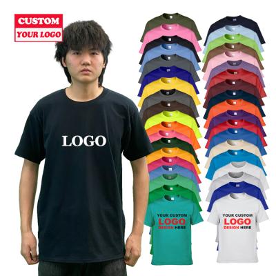 China Custom O-Neck Printing Pure Anti-Wrinkle 100% Cotton Mens Clothing Private Label T-Shirts Slimfit T-shirt for sale