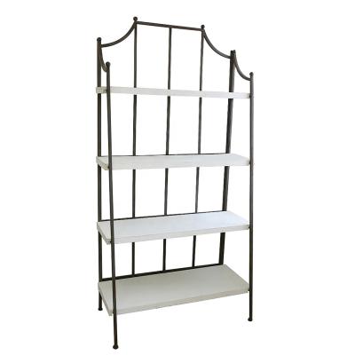 China High Quality 4 Tier Shelf Metal Frame Home Furniture 2020 New Design With Wood Shelf for sale