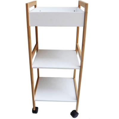 China Assemble Modern Design Bamboo + MDF 3 Tier Trolley for sale