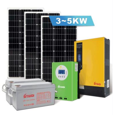 China Home good price complete kit 5kw off hoop solar power system for home solar system for sale