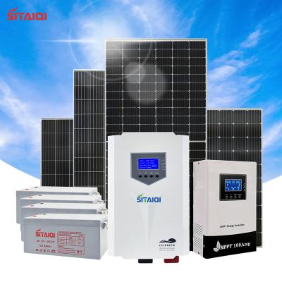 China Home Solar System Off Grid Complete Set 10kw Solar Power System Solar Panels Hybrid Off Grid Solar System Complete Kit For Home Use for sale