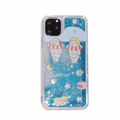 China Fashion waterproof liquid cell phone case gillter mobile phone case cover for iphone 12 13 13promax for sale