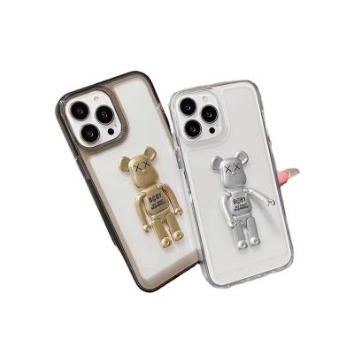 China 3D Brickbear Clear Space Waterproof Cell Phone Pocket Waterproof Phone Cases With Holder For iPhone 12 XR Phone Protector for sale