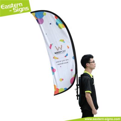 China Aluminum & Fiberglass Flag Aluminum Street Backpack Flag Human Advertising Banner Moon Banner Backpack Flying Walking Billboard for sale