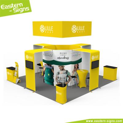 China interior & Outdoor Advertising Exhibition Rack Advertising Display Aluminum Trade Show Easily Installed 20x20 Island Exhibition Booth for sale