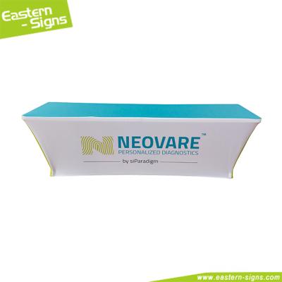 China Disposable Made In China 8ft Stretch Table Cover With Logo For Advertising Customized for sale