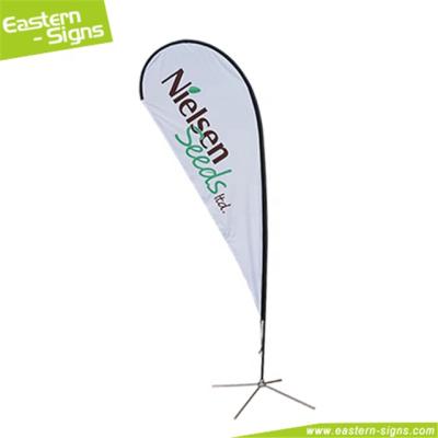 China Portable Wholesale Fashion Teardrop Shape Advertising Display Flying Aluminum Beach Flag For Event for sale