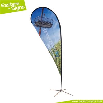 China Portable Teardrop Shape Fabric Factory Price Display Sand Beach Flag Promotional Banner for sale