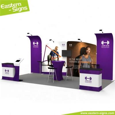 China Portable Custom Size Tension Fabric Display Trade Show Environmental Exhibition Booth Locks for sale