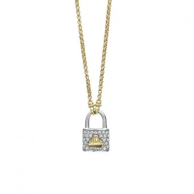 China Factory Wholesale Fashion Romantic High Quality Hollow Lock 925 Sterling Silver Gold Plated Pendant for sale