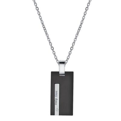 China Fashionable Wholesale High Quality Geometric Black Metal 2020 Stainless Steel Pendant Necklace For Men for sale