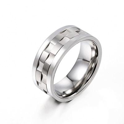 China FASHIONABLE Stainless Steel Wedding Size 6 To 13 Gorgeous Titanium Spinner Rings For Men for sale