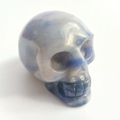 China China Wholesale Natural Crystal Skulls Sodalite Quartz Carved Skulls Hand-carved Artwork for sale