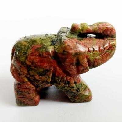 China China Wholesale Crystal Carving Animals Epidote Elephant Crystal Engrave Elephant Gifts for sale