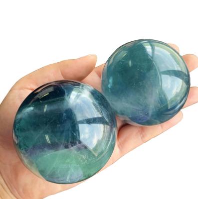 China Natural Fluorite Crystal Ball Clear Quartz Blue Crystal Sphere Stone Healing Wholesale From China for sale