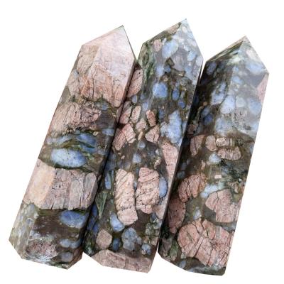 China China Wholesale Natural Tricks Serums Point Glaucophane Obelisk Wand Crystal Healing Crystal Stone for sale