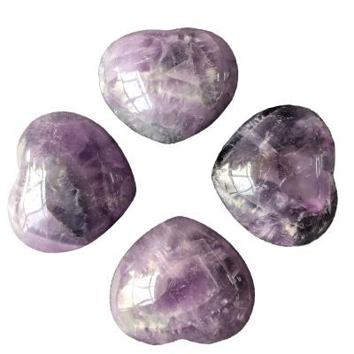 China High Quality Natural Amethyst Crystal Gemstone Crystal Healing Stone Heart Shaped From China for sale