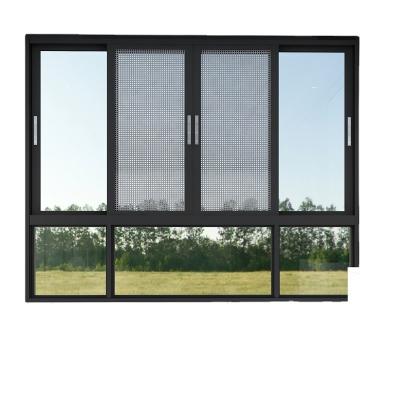 China Sliding GIONZI Black Aluminum Glazing Glass Casement Window Frame Windows Doors Sliding Window for sale